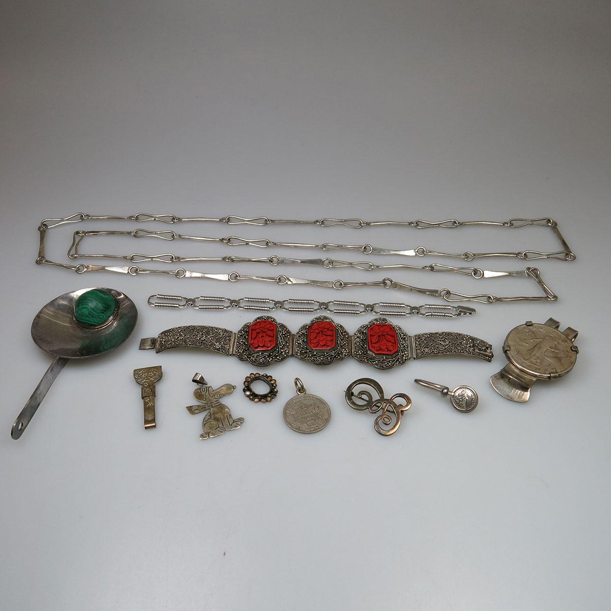 Small Quantity Of Silver And Silver-Plated Jewellery, Etc
