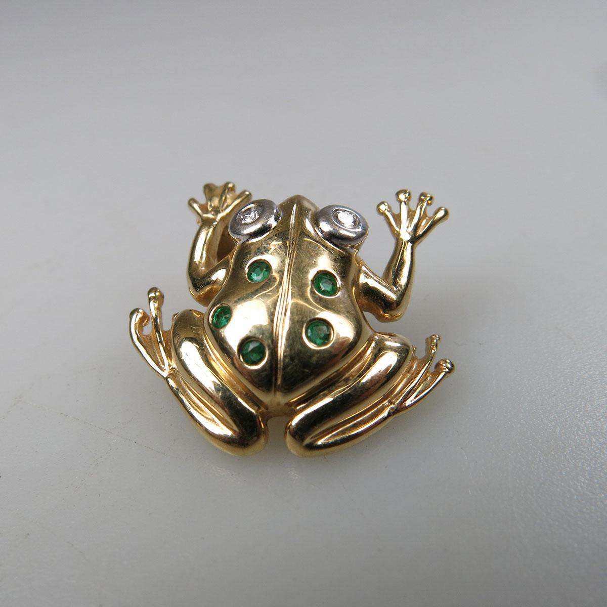 14k Yellow Gold Frog Pendant