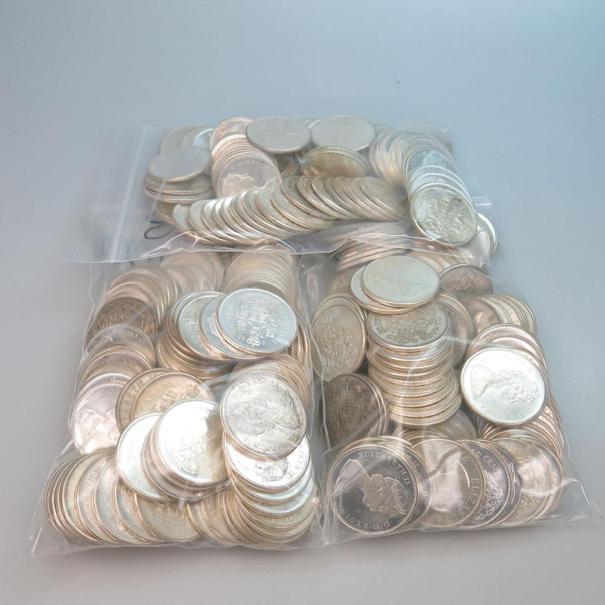 270 Canadian Silver Fifty Cent Coins