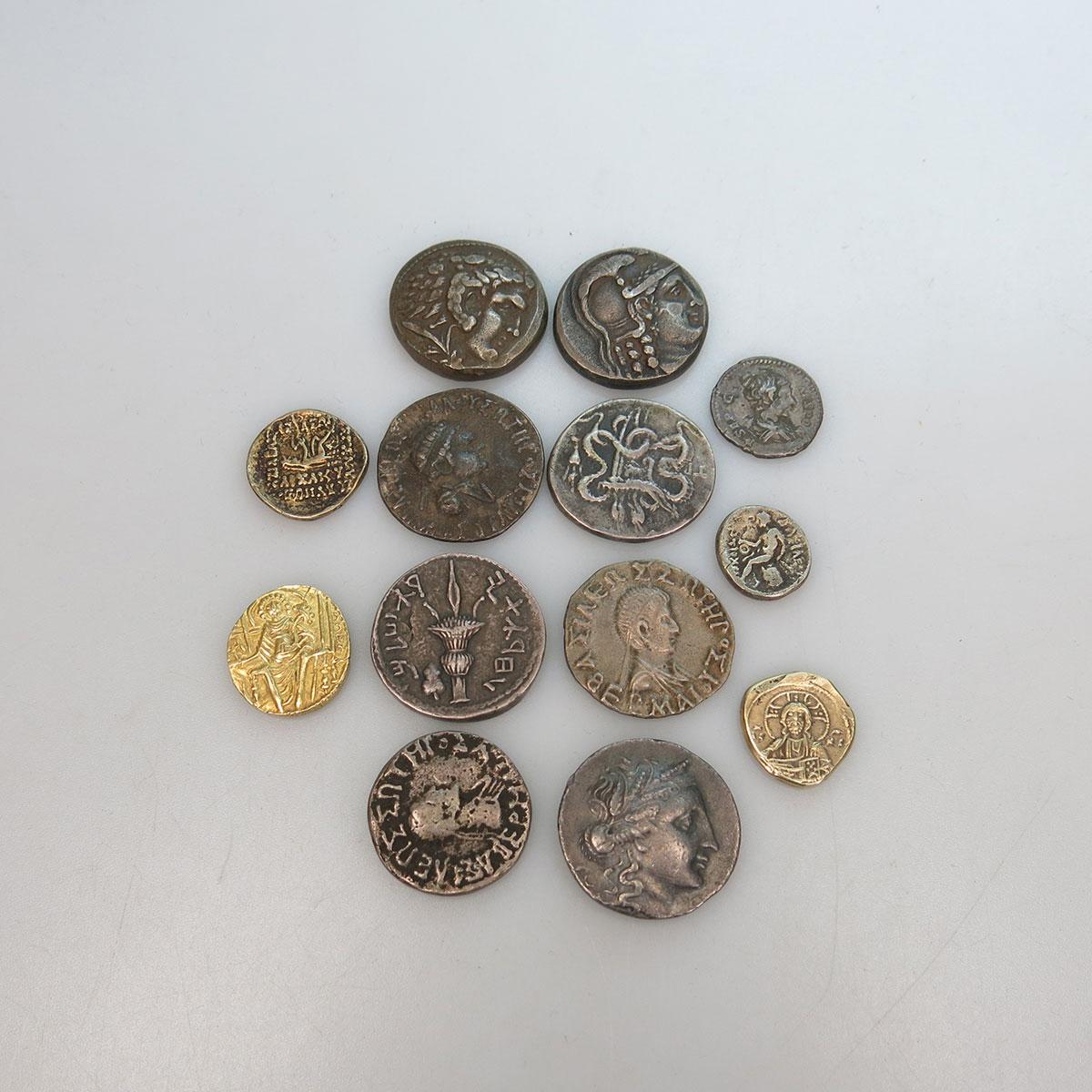 13 Various Metal, Silver And Gold Replica Ancient Coins