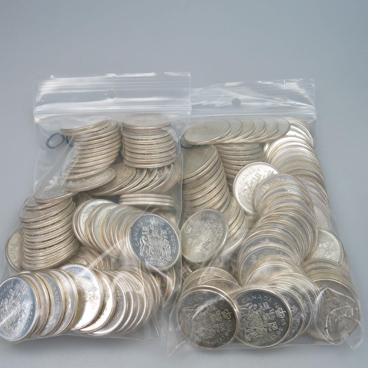 200 Canadian Silver Fifty Cent Coins