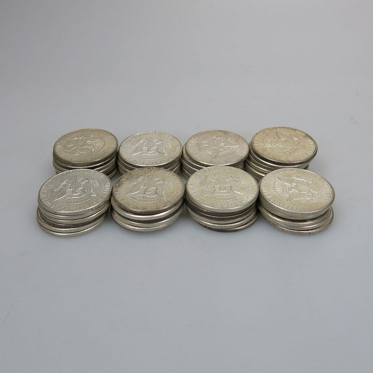 50 Various American Silver Half Dollars