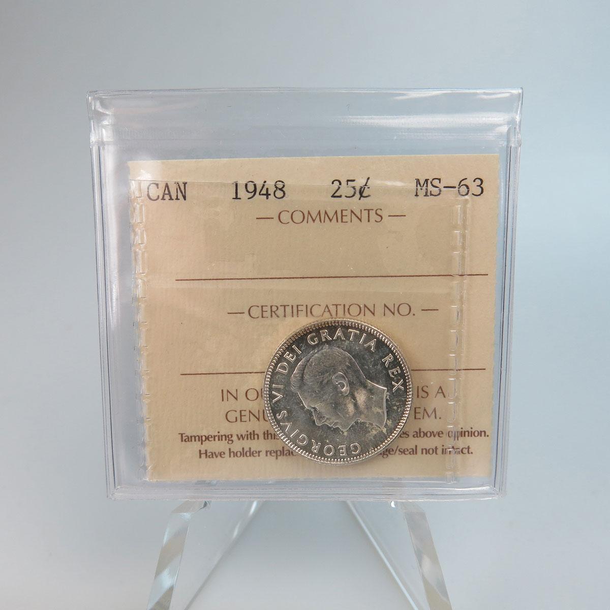Canadian 1948 Twenty-Five Cent