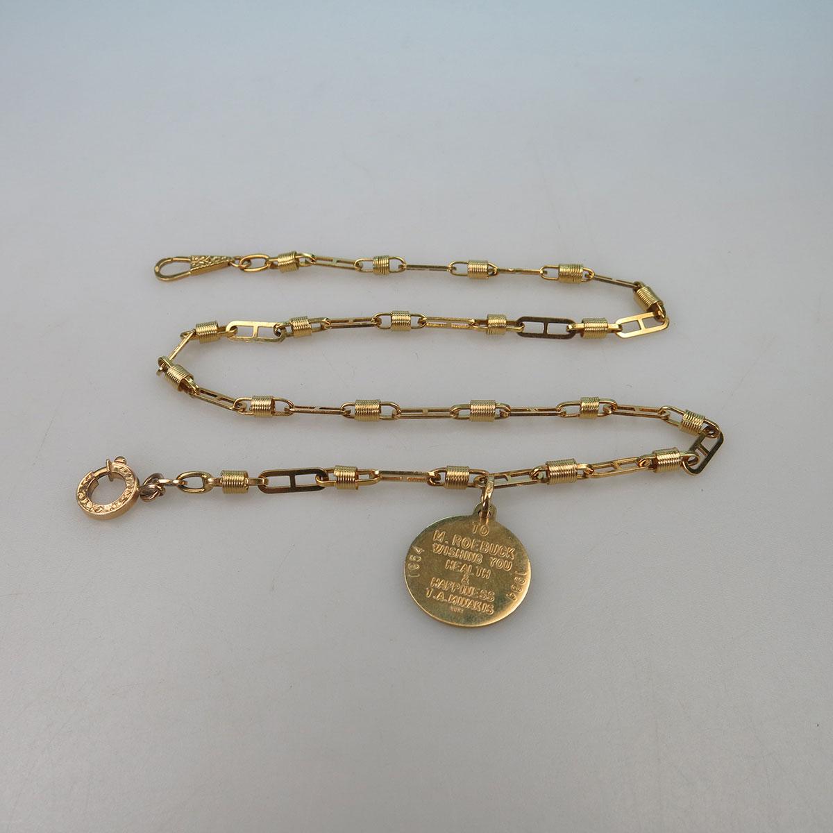 14k Yellow Gold Watch Chain