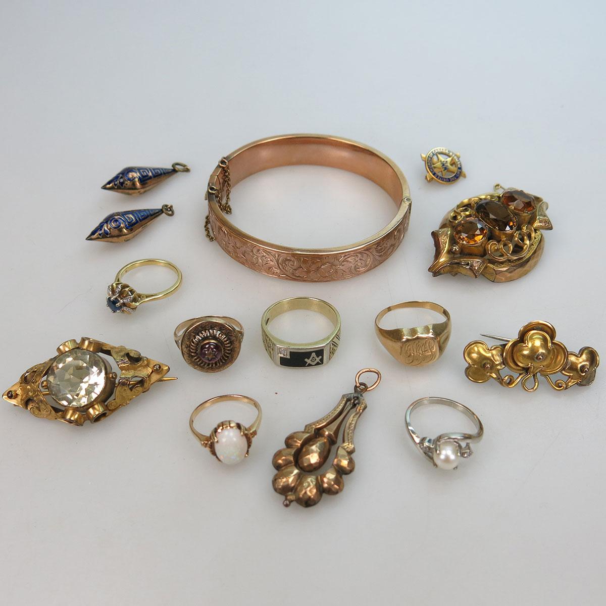 Quantity Of Various Gold And Gold-Filled Jewellery