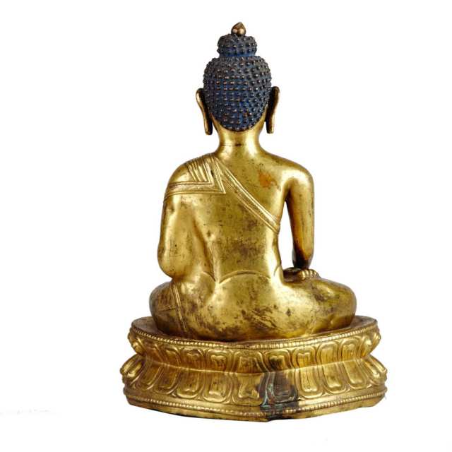 Large Gilt Bronze Figure of Shakyamuni Buddha, 19th Century