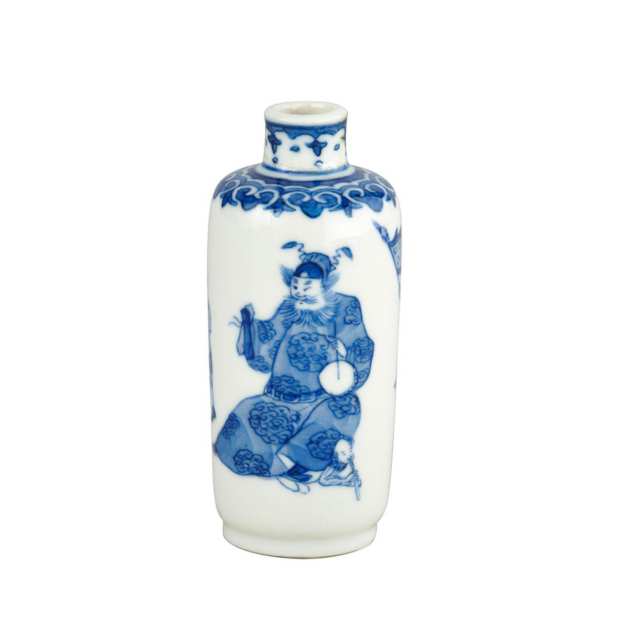 Three Blue and White Snuff Bottles, 19th Century