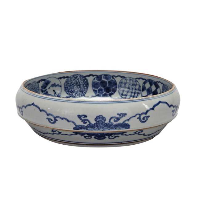 Blue and White Landscape Bowl, 19th Century