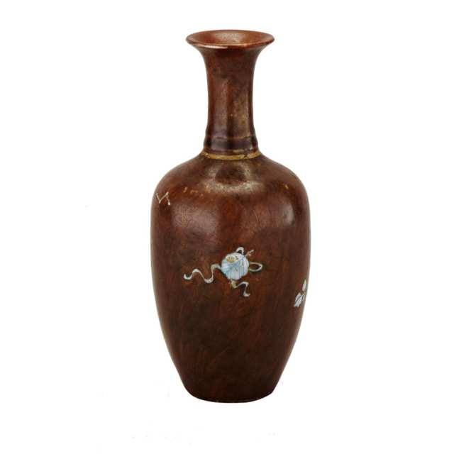 Brown Glazed ‘100 Antiques’ Vase, Kangxi Mark, 19th Century 
