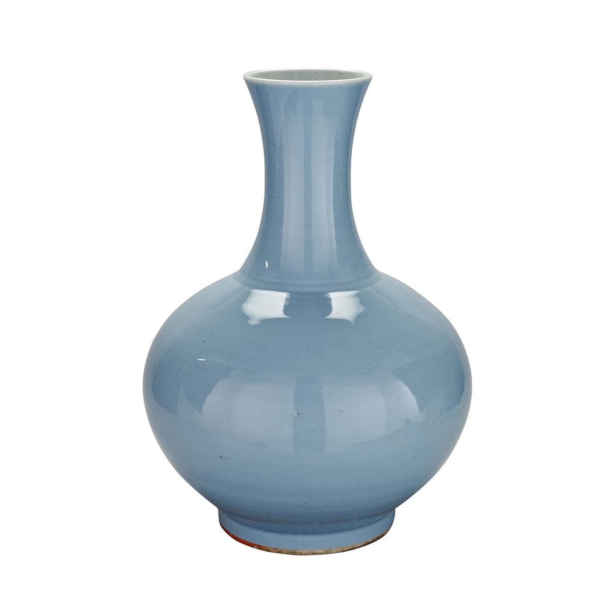 Large Powder Blue Bottle Vase, 19th Century