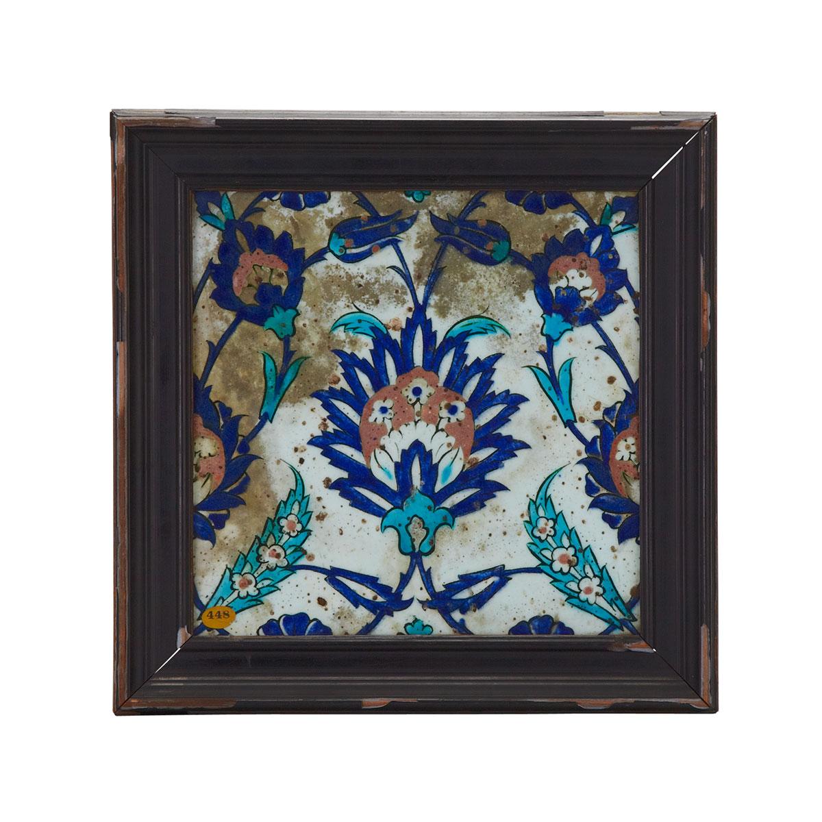 Iznik Floral Tile, Turkey, 16th/17th Century