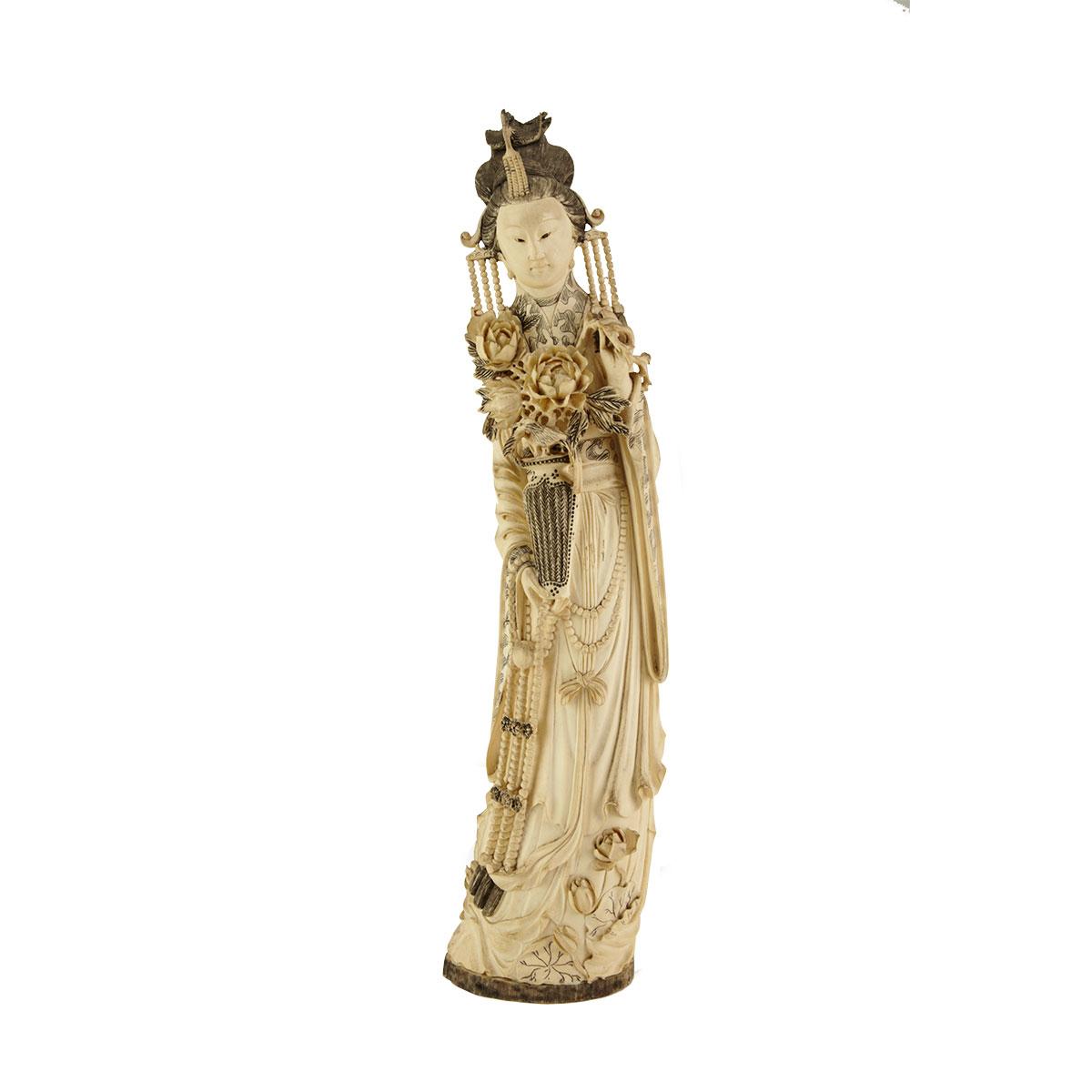 Large Ivory Carved Lady