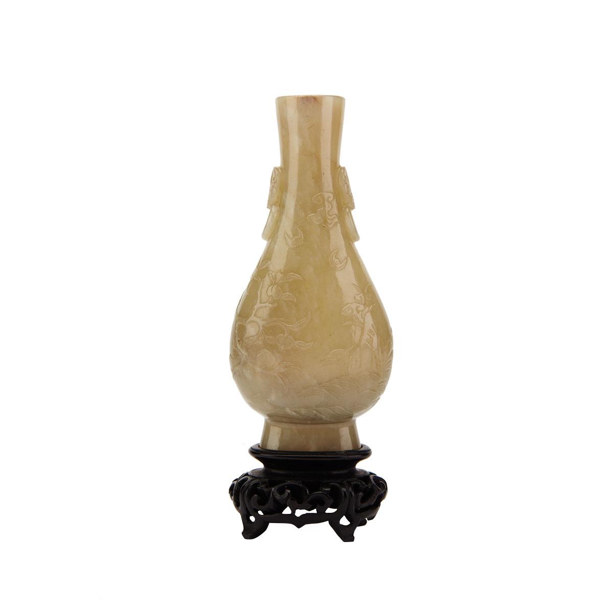 Pale Celadon Jade Vase, 19th Century