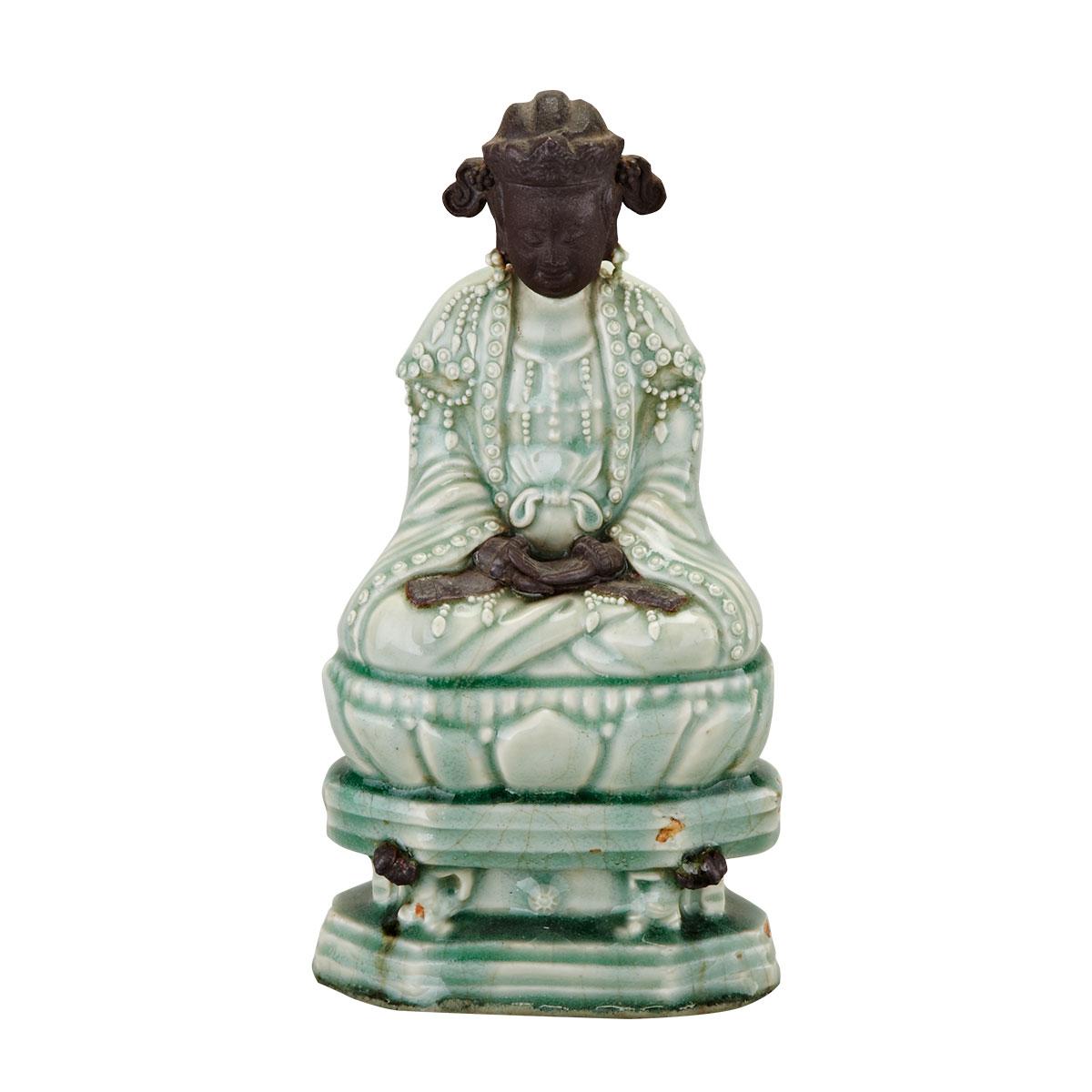 Celadon Glazed Figure of Guanyin