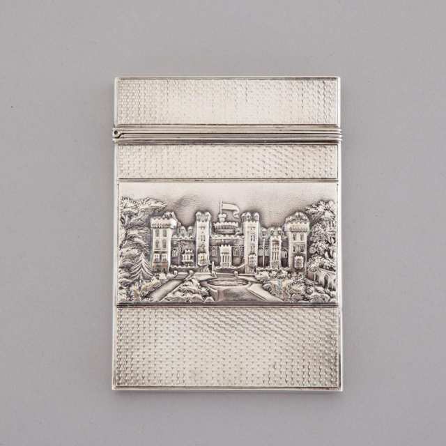 Victorian Silver ‘Castle Top’ Card Case, Nathaniel Mills, Birmingham, 1839