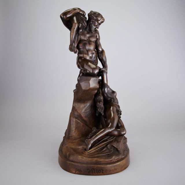Italian School Patinated Bronze Mythological Group, early - mid 20th century