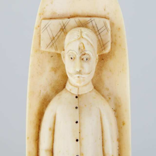 Indian Carved Ivory Figure of Gentleman Laying in Boat, 19th century