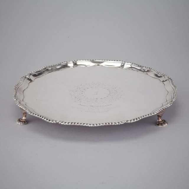 George III Silver Circular Salver, Elizabeth Cooke, London, 1771