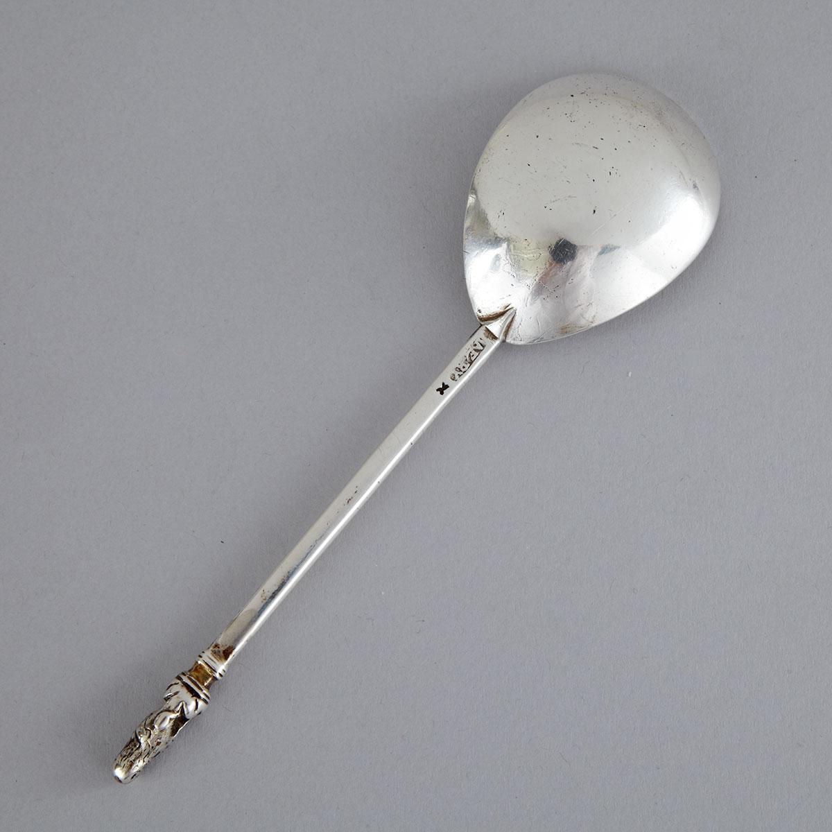 Provincial Silver Lion Sejant Spoon, 16th century