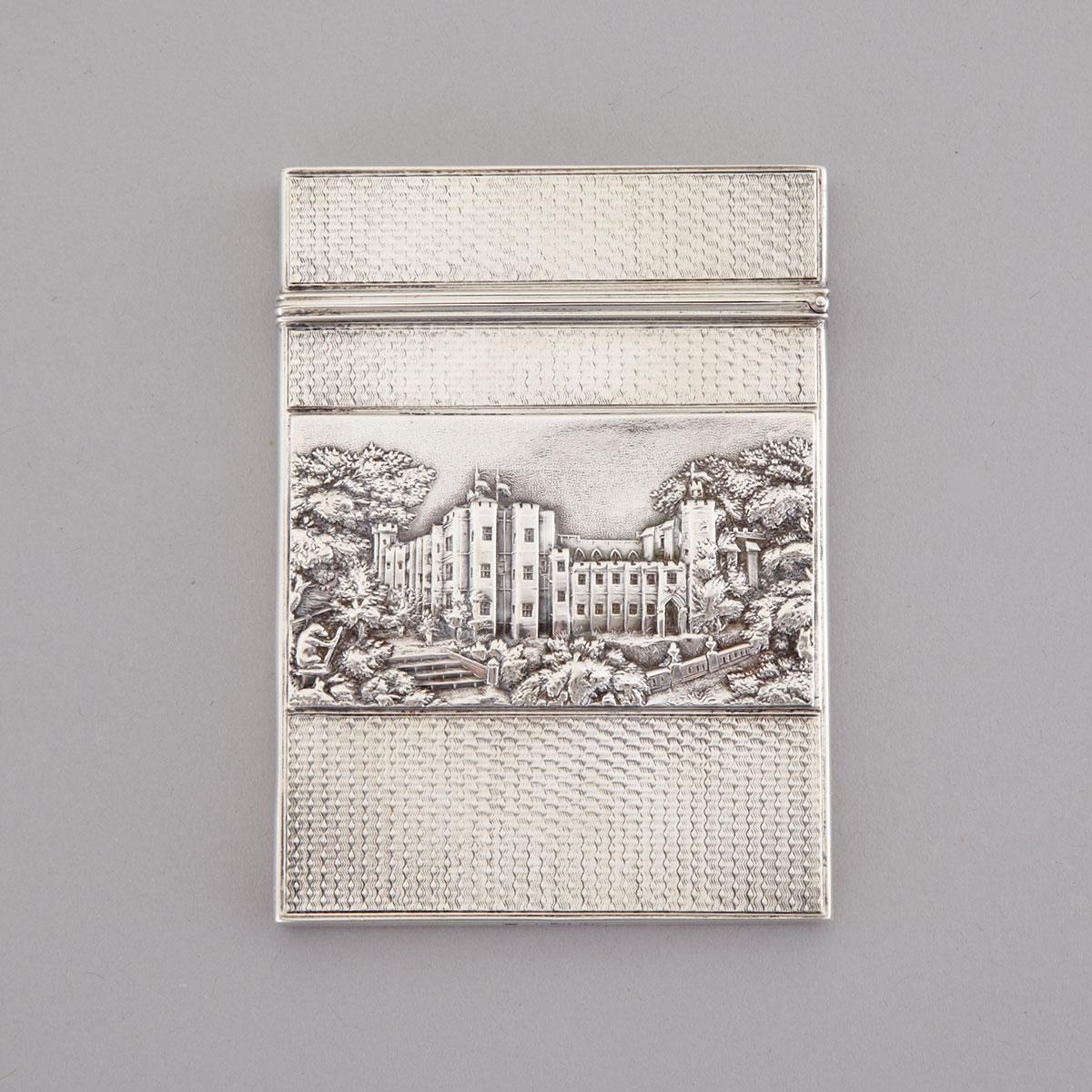 Victorian Silver ‘Castle Top’ Card Case, Nathaniel Mills, Birmingham, 1839