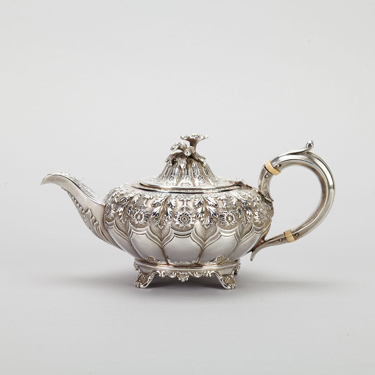 George IV Silver Small Teapot, Richard Pierce & George Burrows, London, 1827