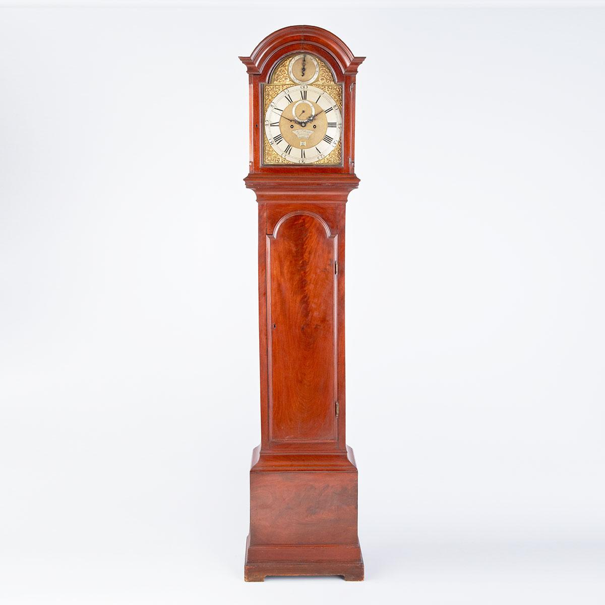 George III Flame Mahogany Tall Case Clock, William Webster, London, c.1765
