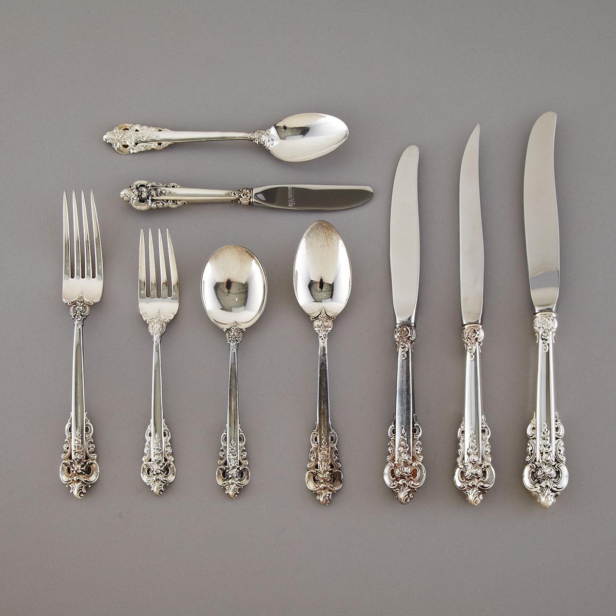 American Silver ‘Grande Baroque’ Pattern Flatware Service, Wallace Silversmiths, Wallingford, Ct., 20th century