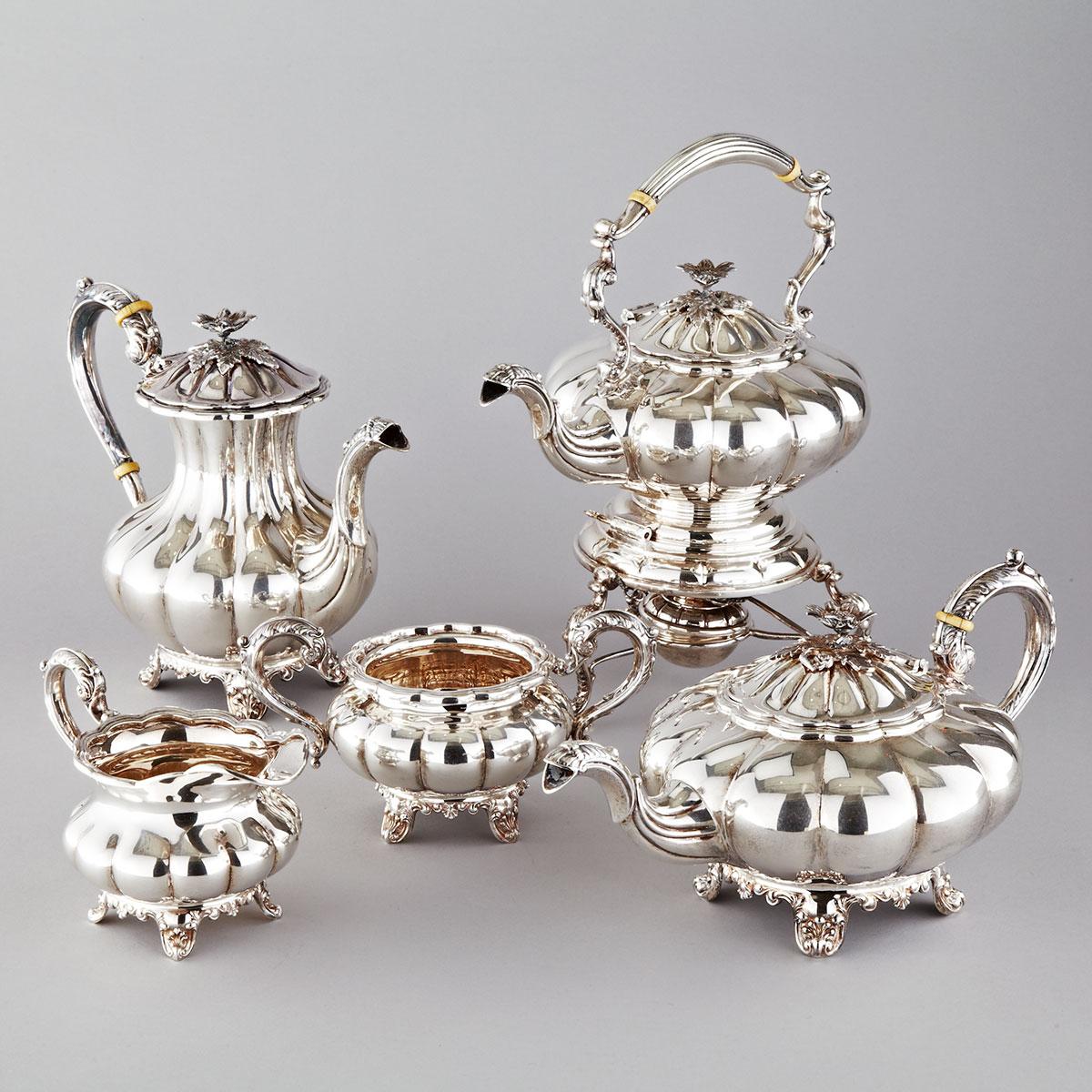 Canadian Silver Melon-Fluted Tea and Coffee Service, Henry Birks & Sons, Montreal, Que., 1965-71