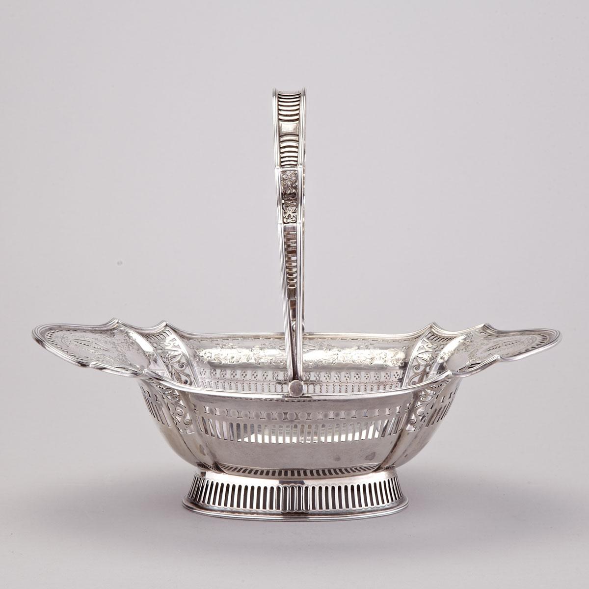 English Silver Pierced and Engraved Oval Basket, William Hutton & Sons, Sheffield, 1911