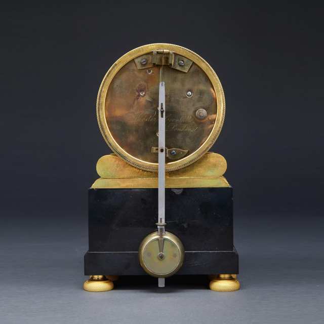 English Regency Gilt Bronze and Belgian Black Marble Table Timepiece, early 19th century