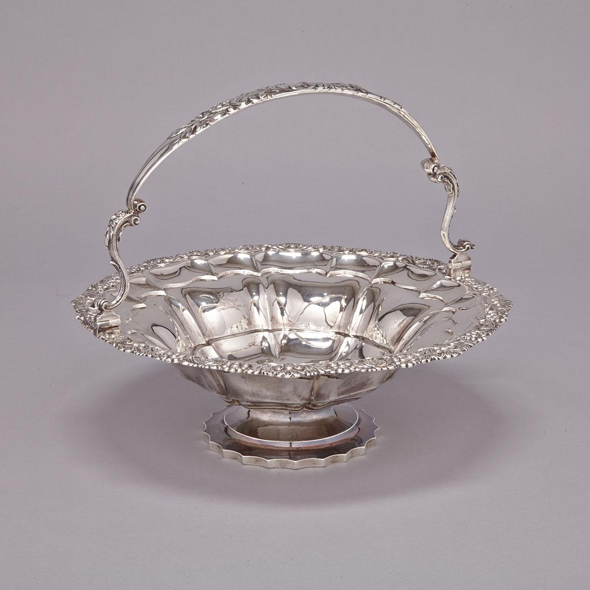 William IV Silver Circular Cake Basket, Charles Thomas Fox, London, 1830