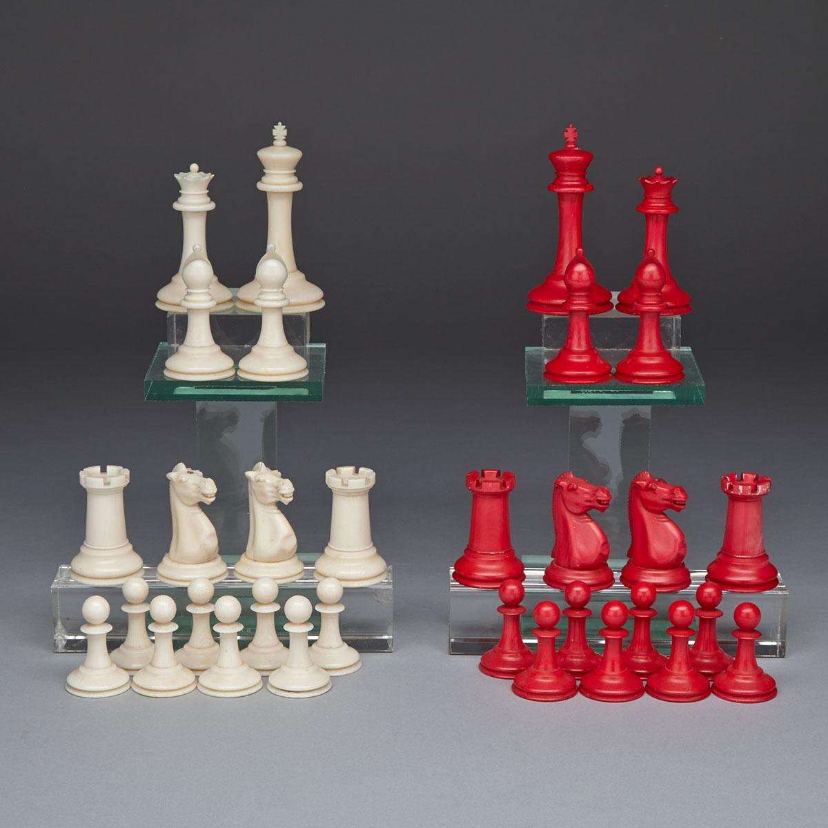 Jaques of London Turned Ivory Staunton  Pattern Chess Set, 19th/early 20th century