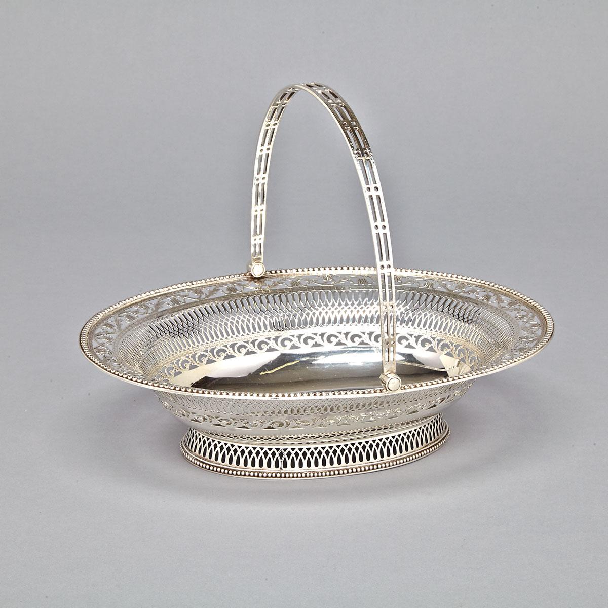 George III Silver Oval Cake Basket, Charles Aldridge & Henry Green, London, 1778