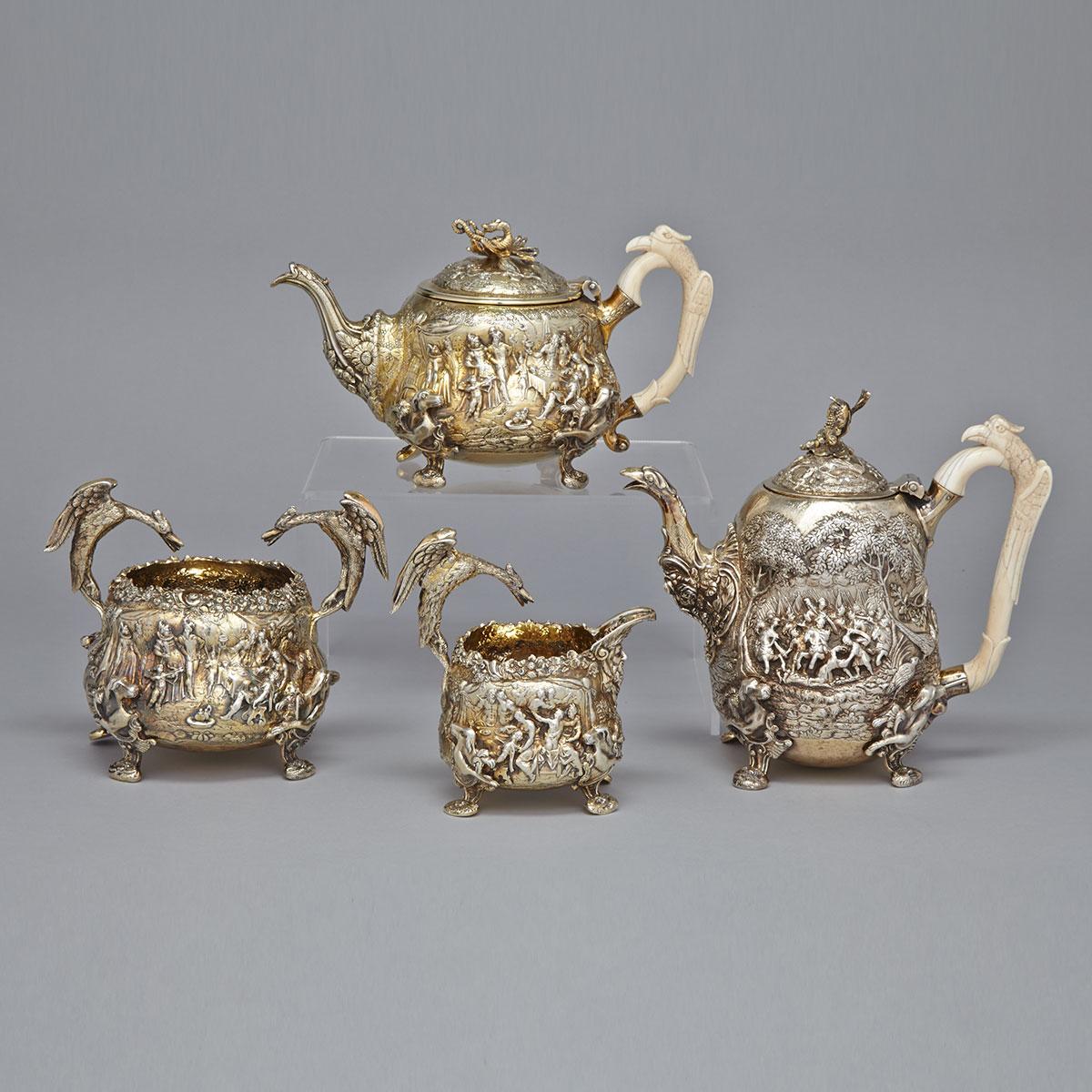 George III Silver-Gilt Tea and Coffee Service, Edward Farrell, London, 1816