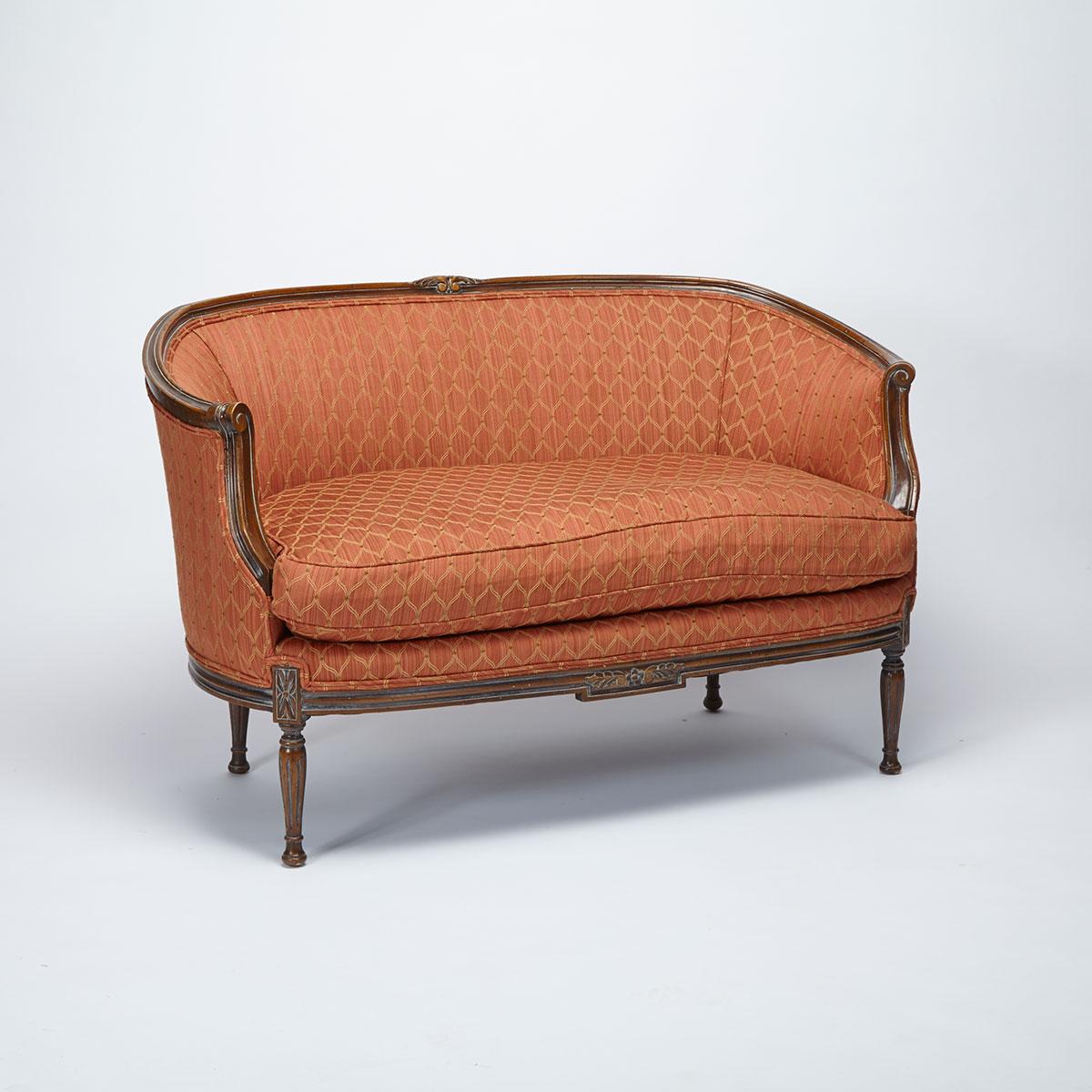 Small French Provincial Walnut Settee, 19th century