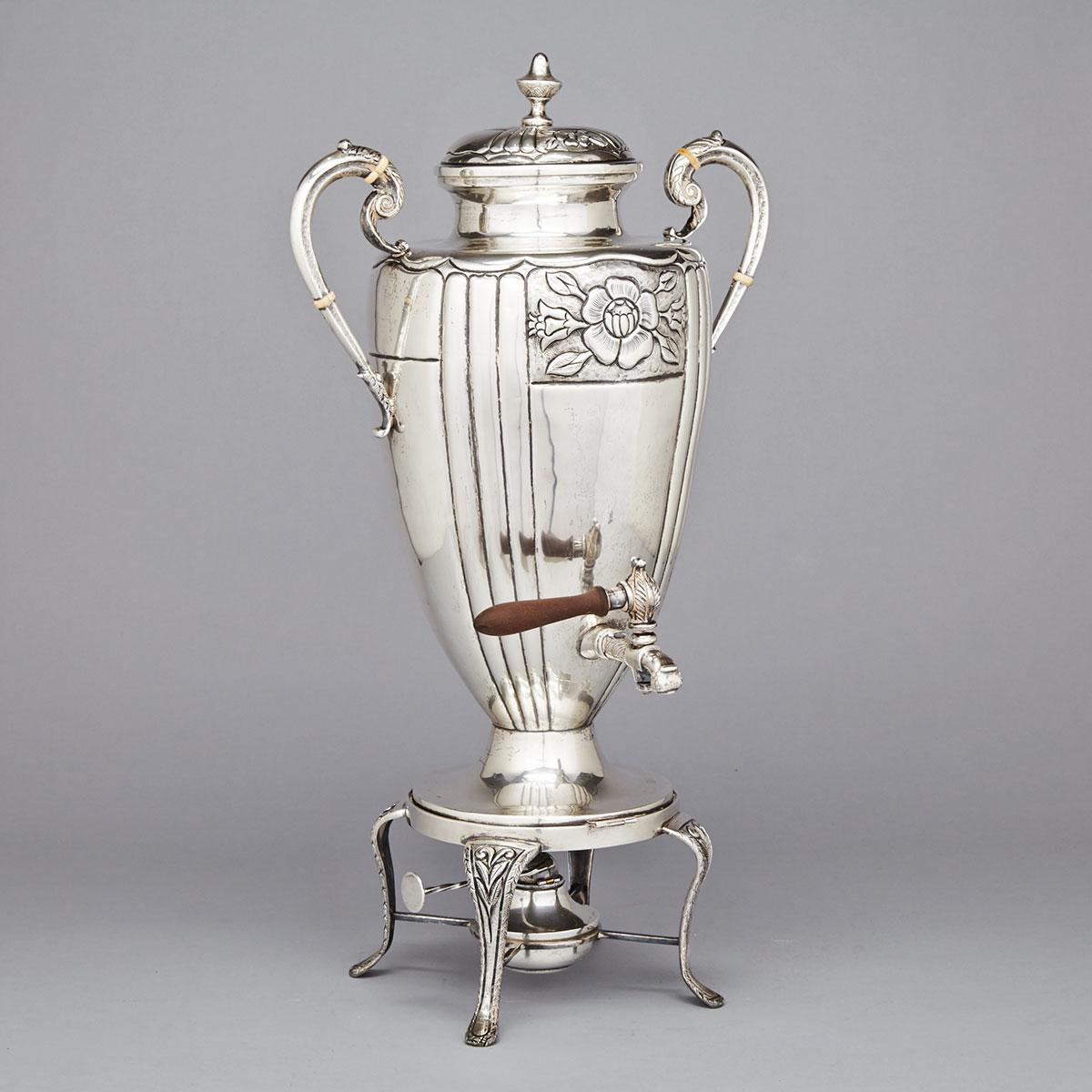Mexican Silver Large Tea Urn, mid-20th century