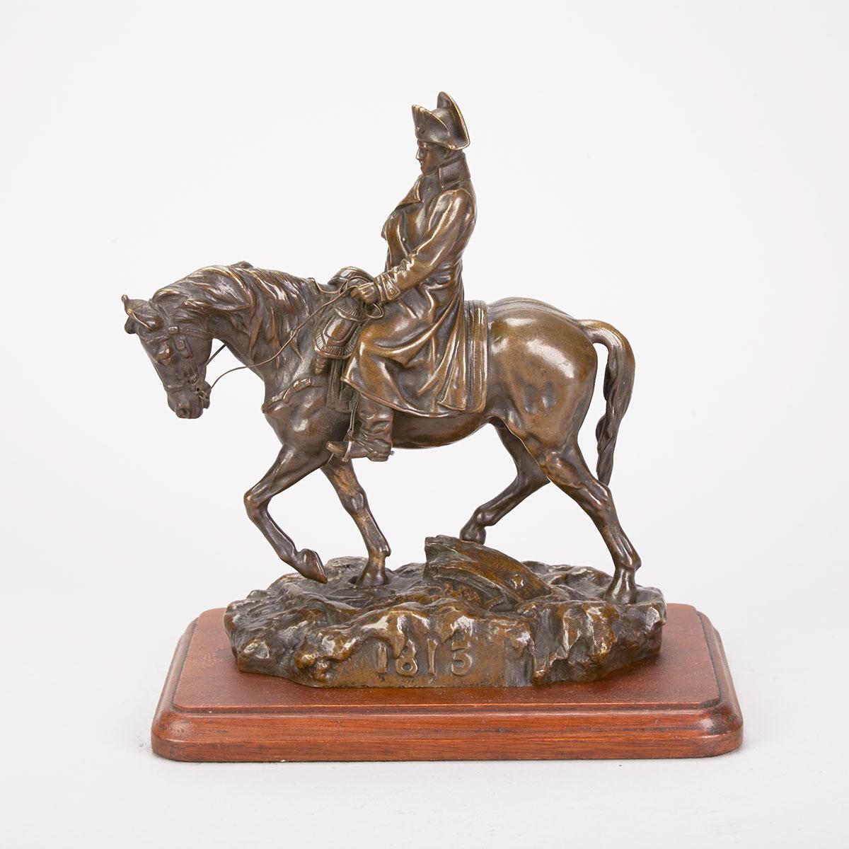 French Patinated Bronze Equestrian Group of Napoleon’s Retreat From Moscow, 19th century
