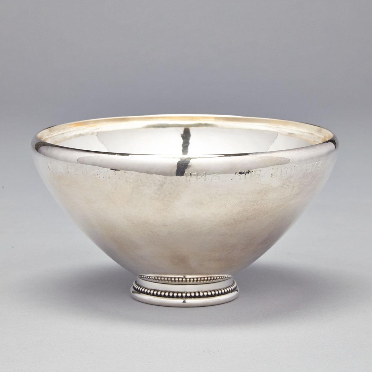Danish Silver Bowl, #461, Georg Jensen, Copenhagen, post-1945