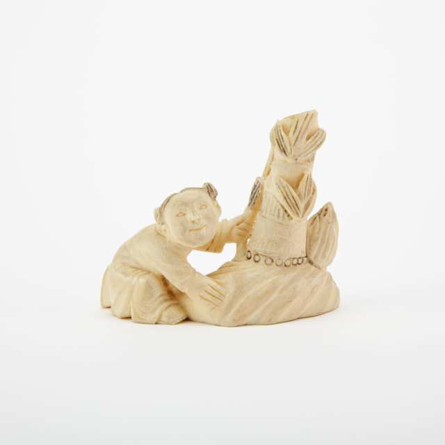 Four Ivory Carved Figural Groups