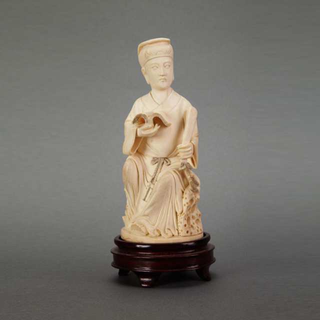 Group of Four Chinese Carved Ivory Daoist Immortals