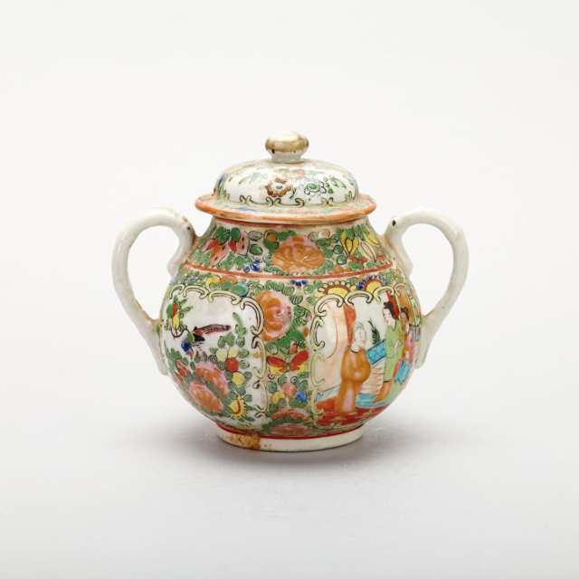 Thirteen Export Canton Rose Porcelain Wares, 19th Century 
