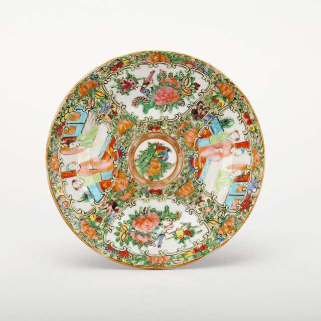 Thirteen Export Canton Rose Porcelain Wares, 19th Century 