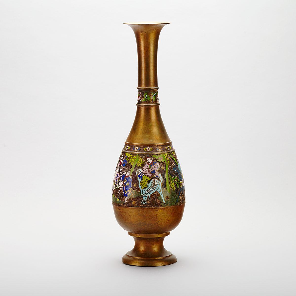 Bronze and Champlevee Vase