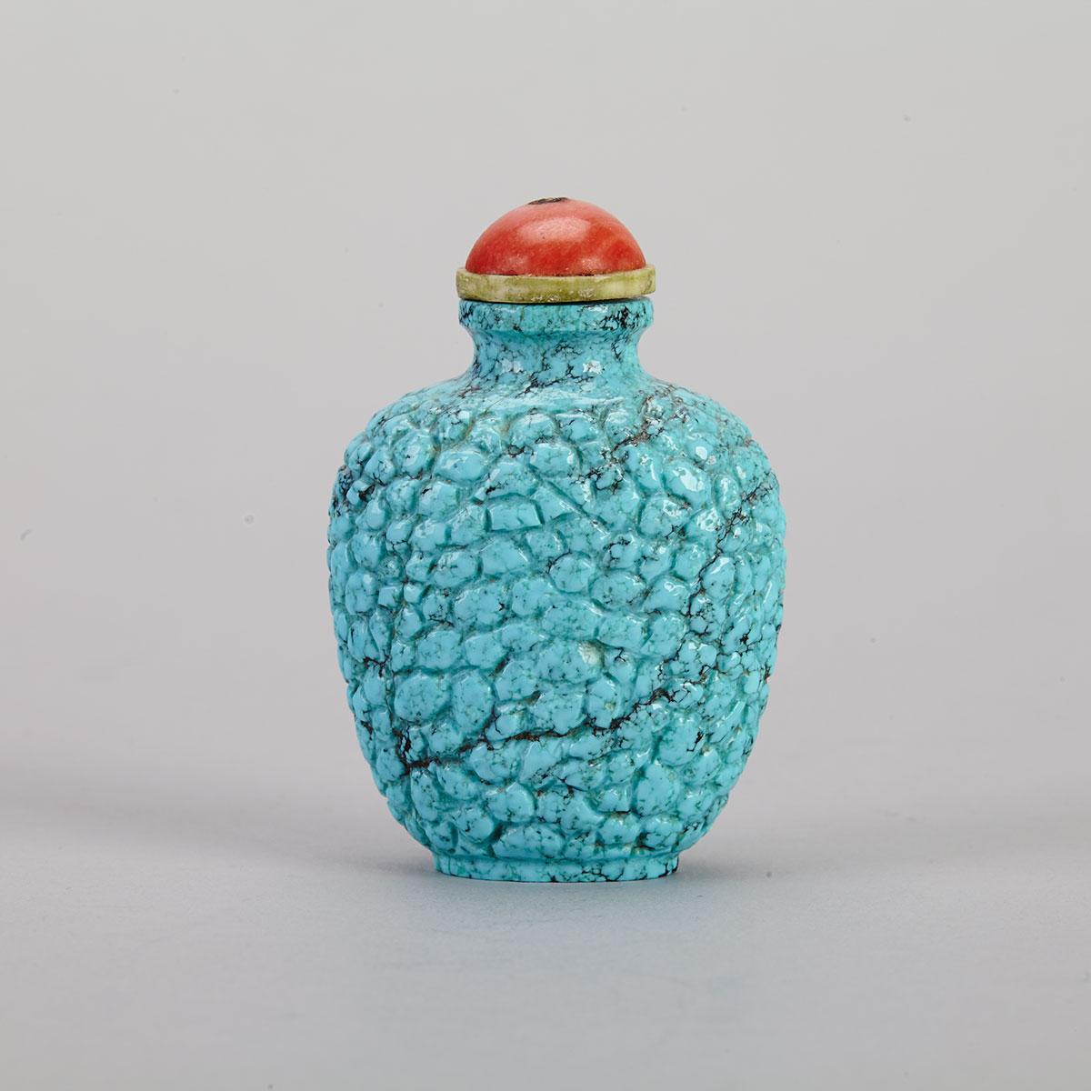 Turquoise Carved Snuff Bottle