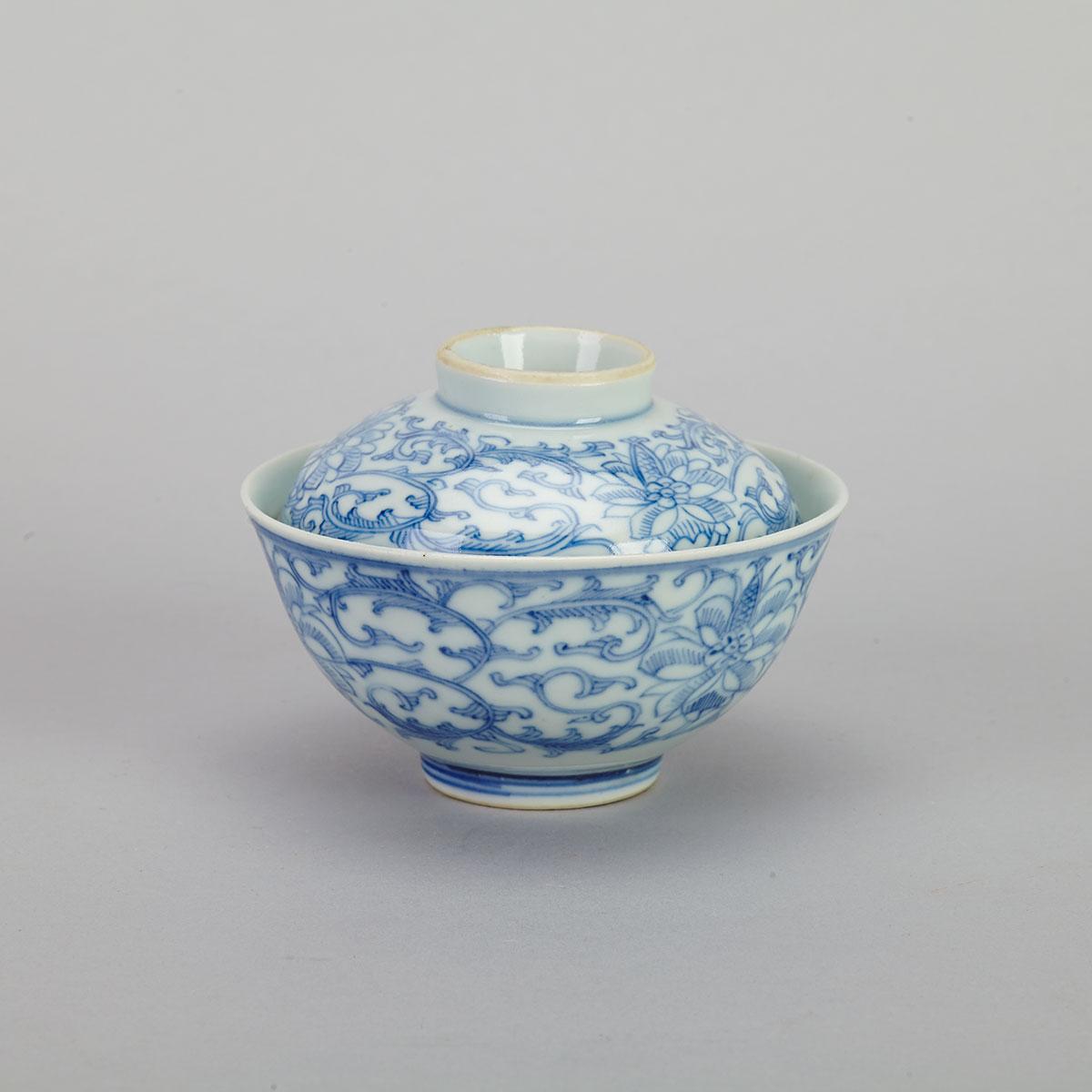 Three Blue and White Bowls, 19th Century