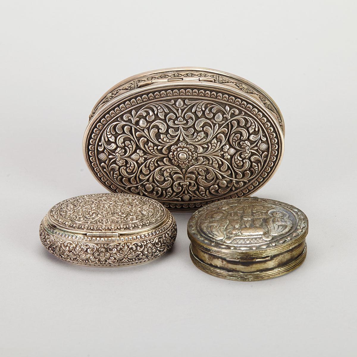 Two Silver Boxes, South Asia, 19th Century