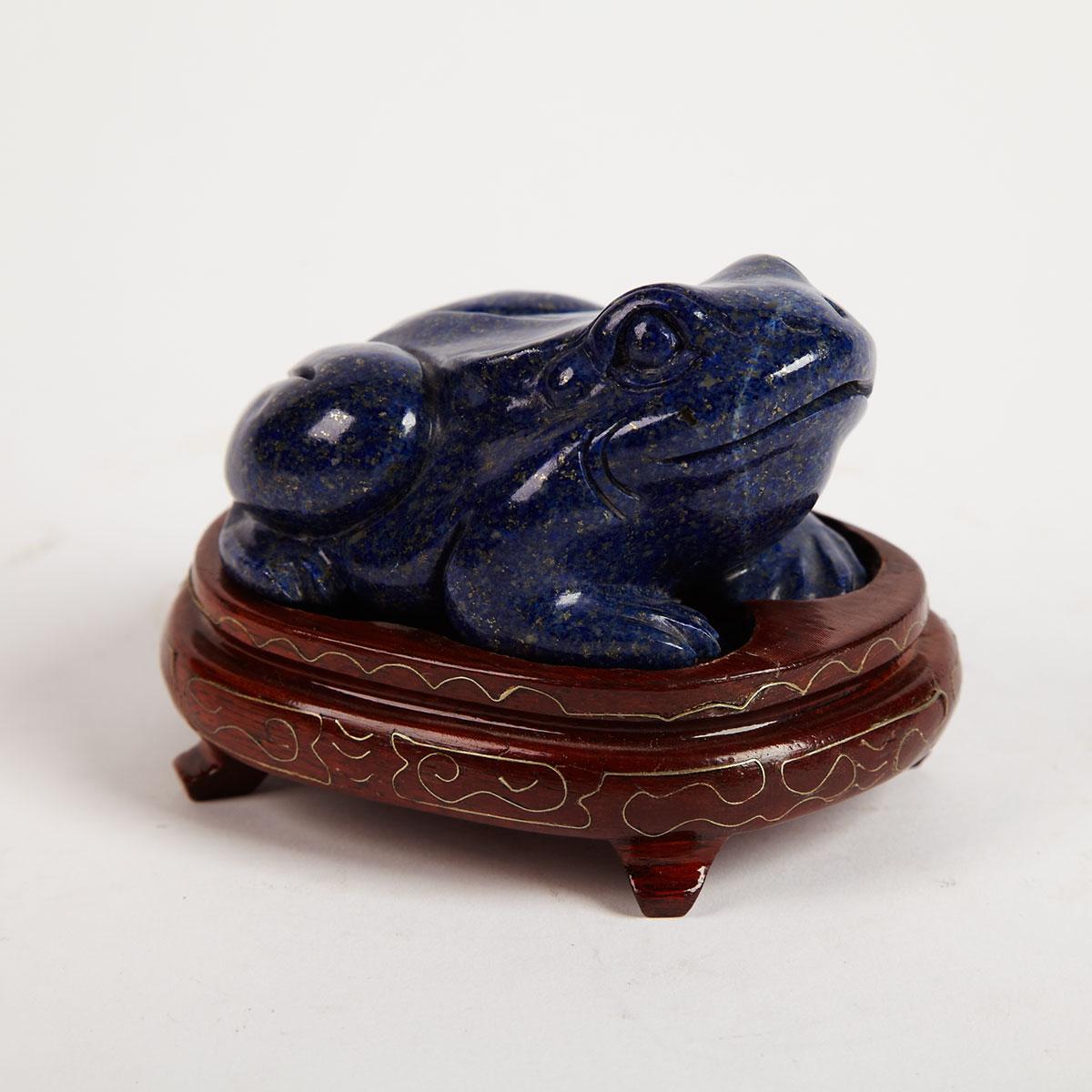 Lapis Lazuli Carved Toad