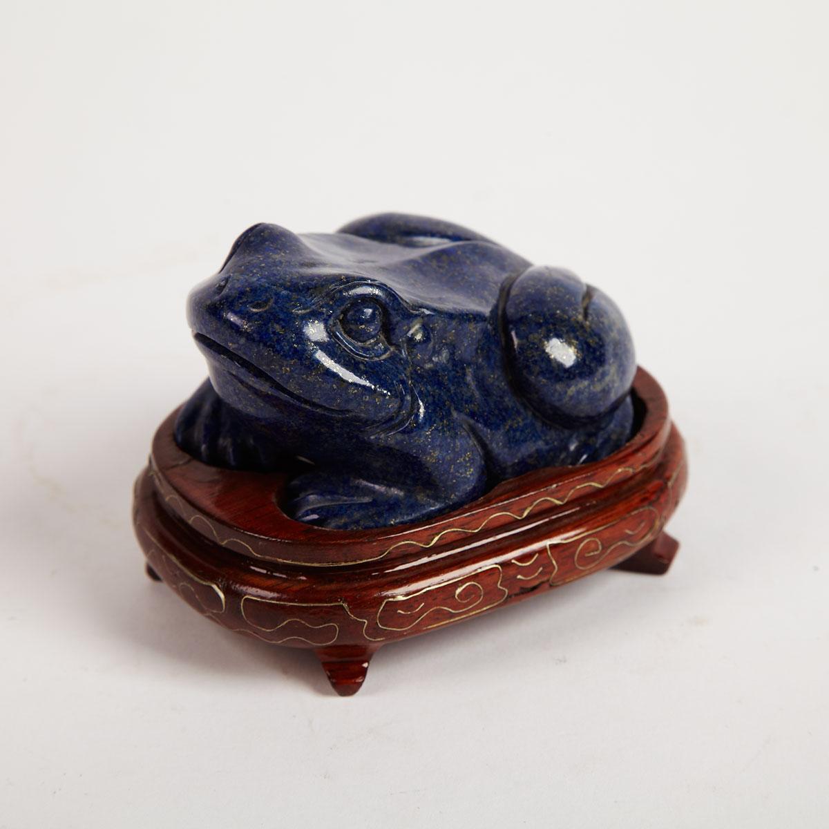 Lapis Lazuli Carved Toad