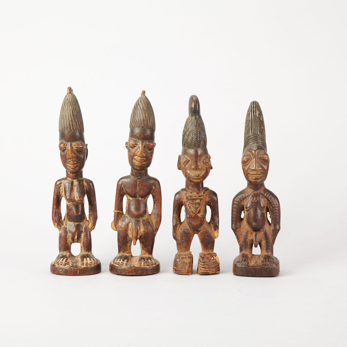 Two Pairs of Yoruba Figures, Nigeria 