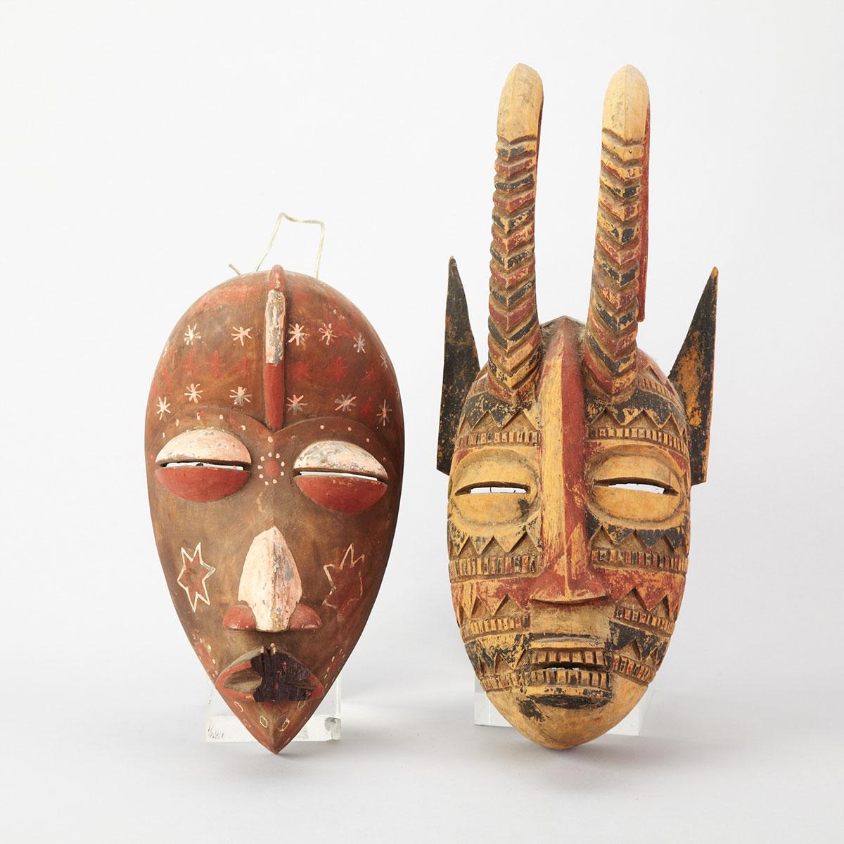 Two Possibly Chokwe Painted Masks